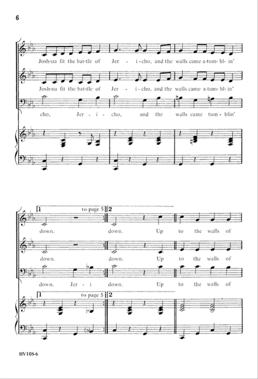 Joshua Fit the Battle of Jericho (Digital Download) 3-Part scores gallery preview page 6