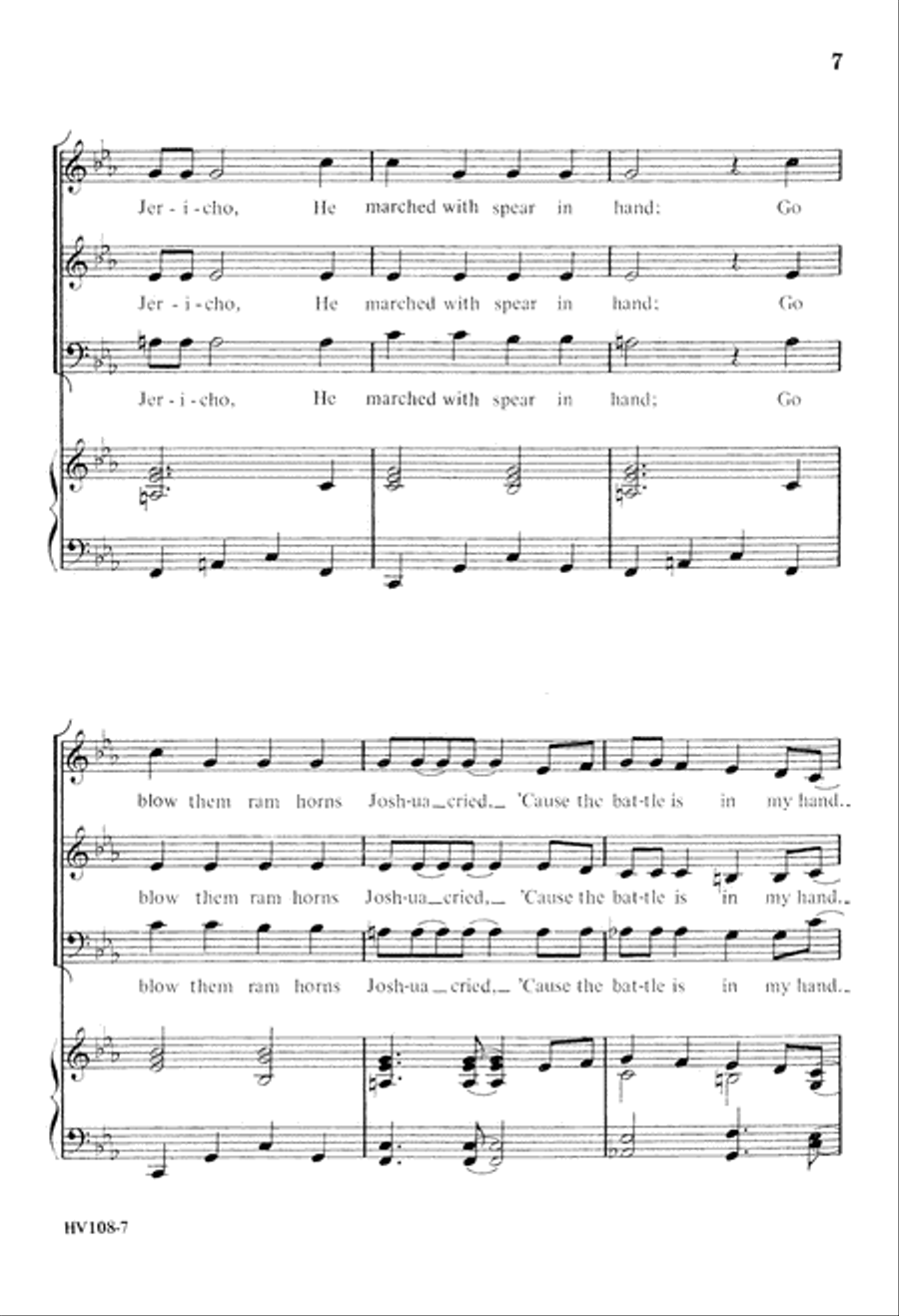 Joshua Fit the Battle of Jericho (Digital Download) 3-Part scores gallery preview page 7