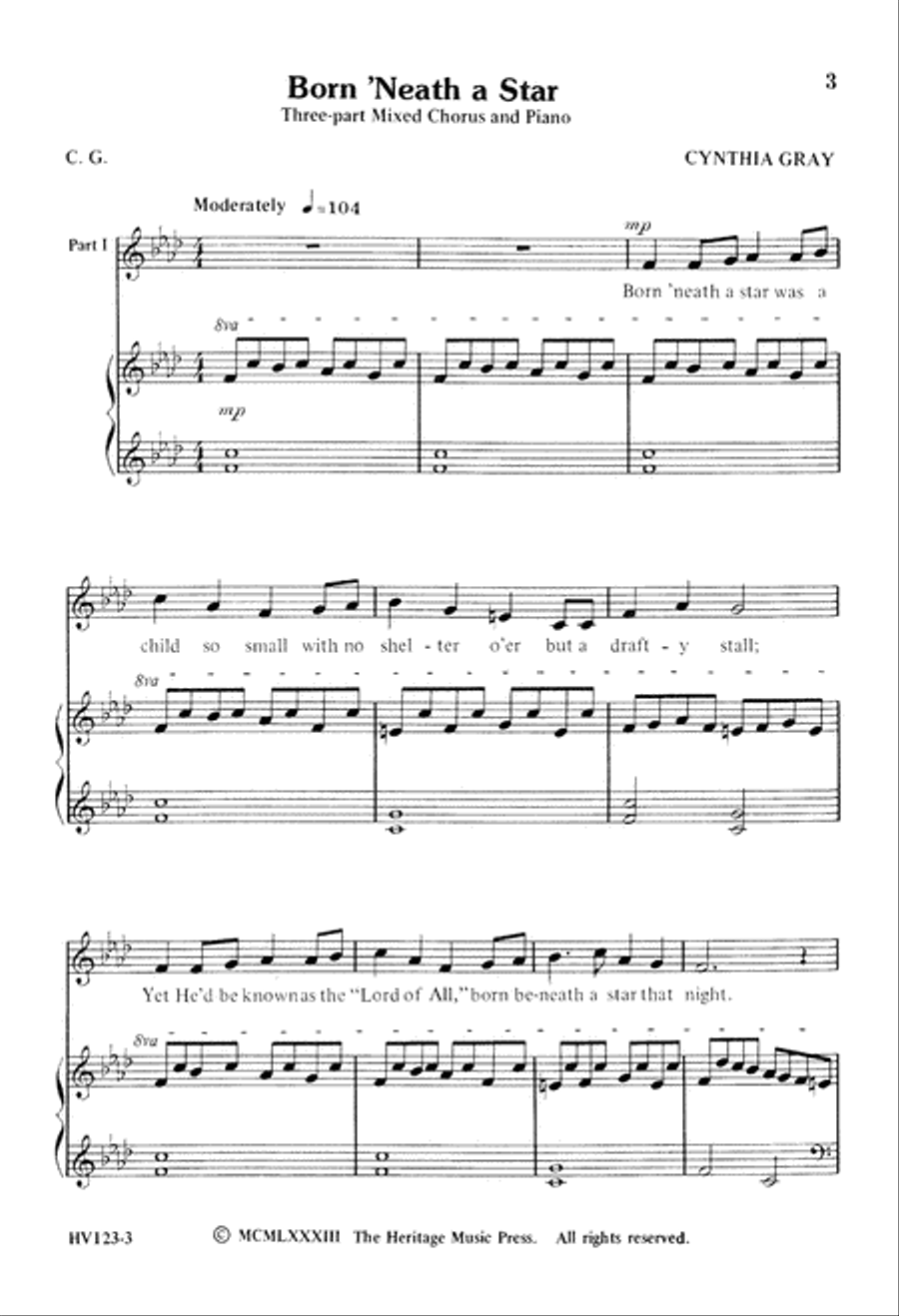 Born 'Neath a Star (Digital Download) 3-Part scores gallery preview page 3