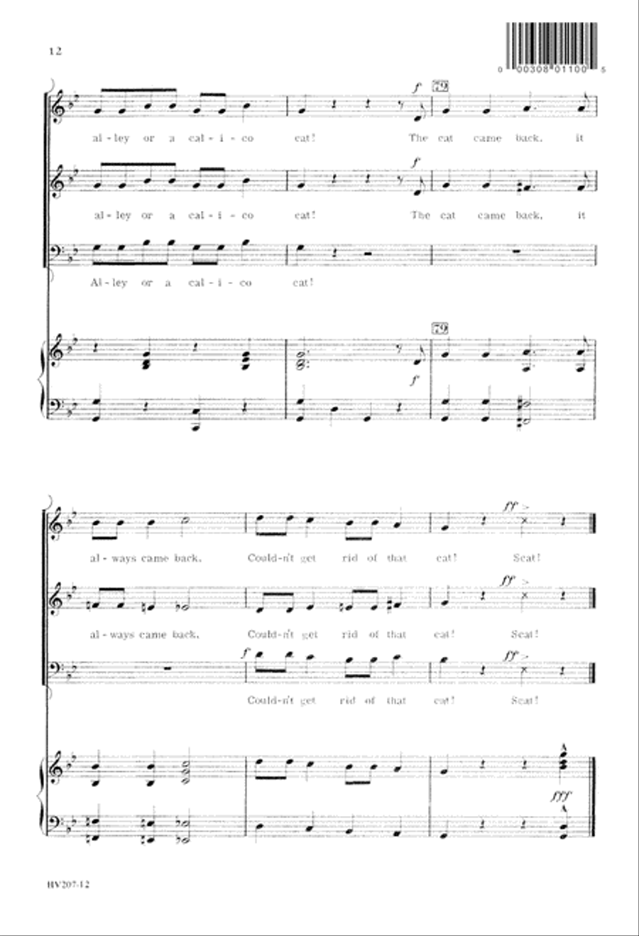 The Cat Came Back (Digital Download) 3-Part scores gallery preview page 12