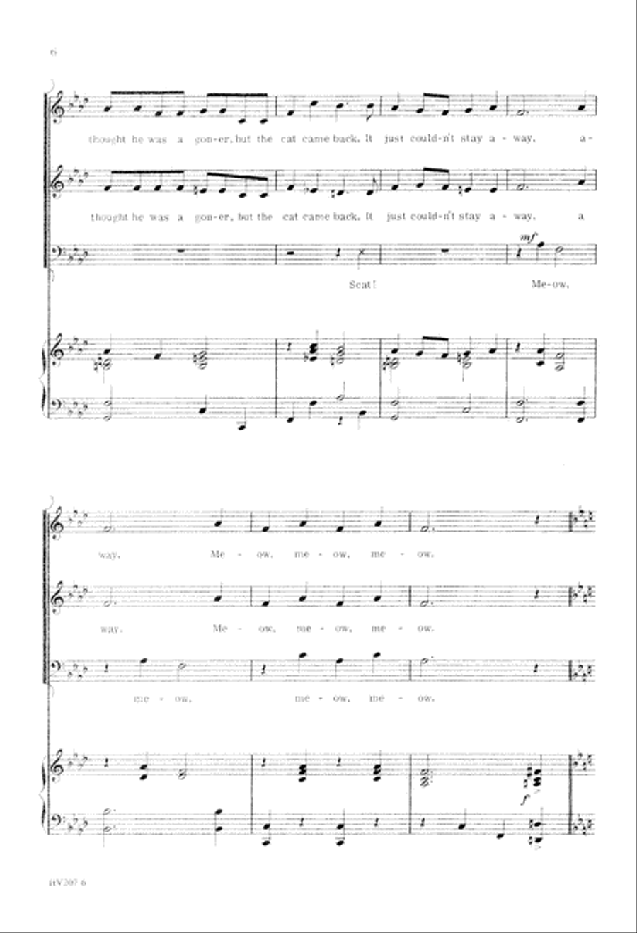 The Cat Came Back (Digital Download) 3-Part scores gallery preview page 6