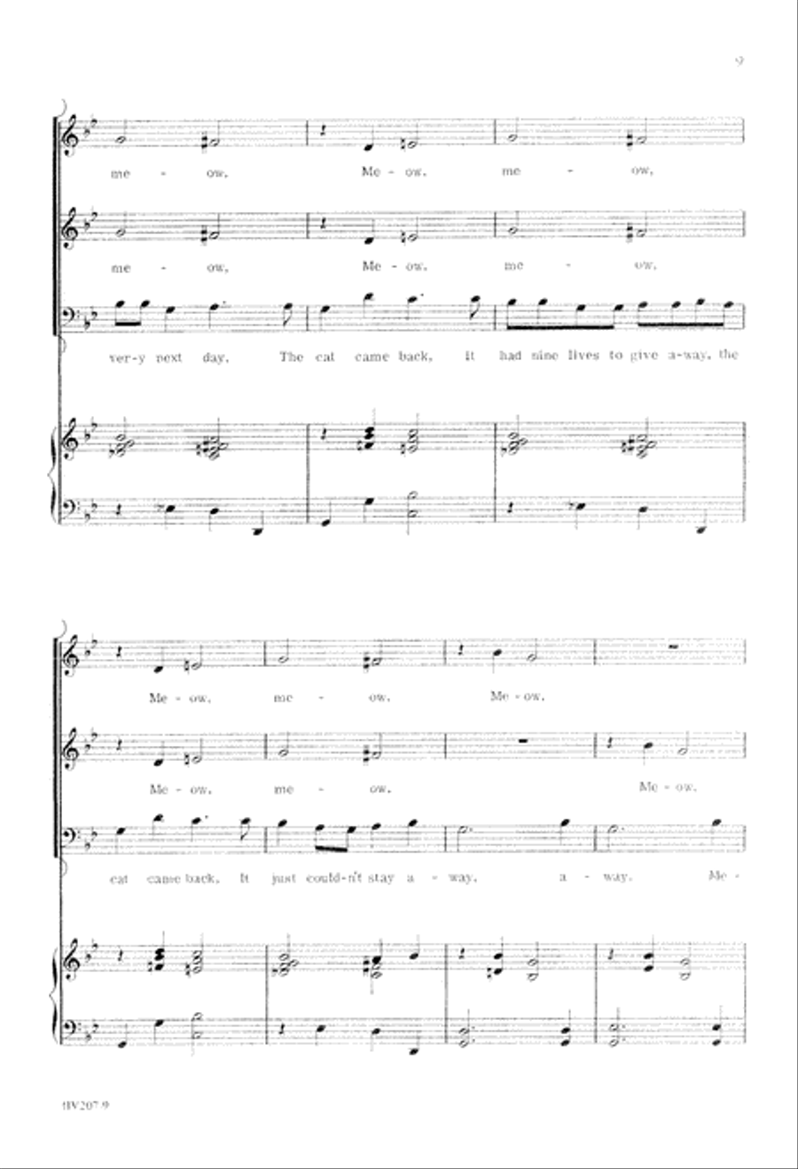 The Cat Came Back (Digital Download) 3-Part scores gallery preview page 9