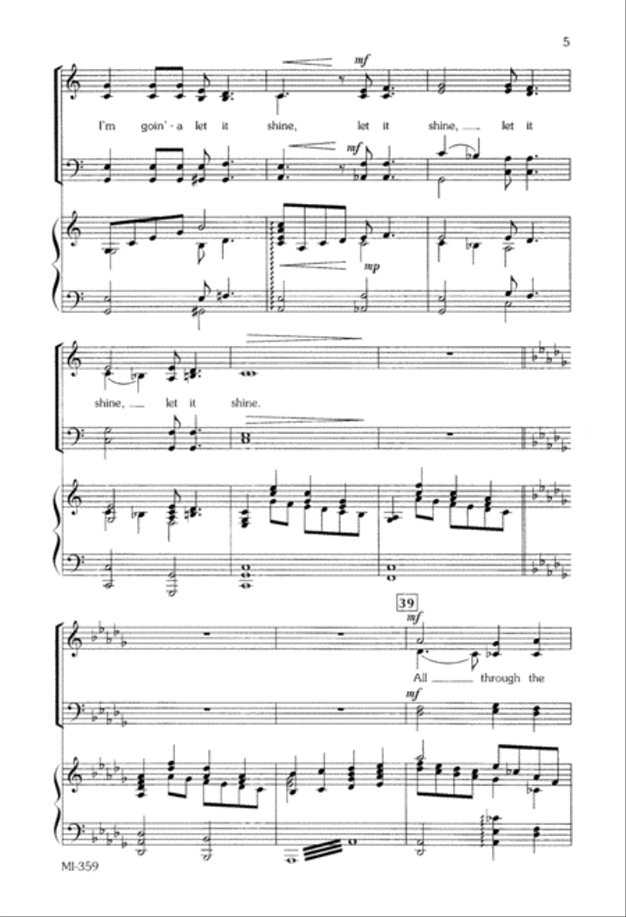 This Little Light of Mine (Digital Download) 4-Part scores gallery preview page 5
