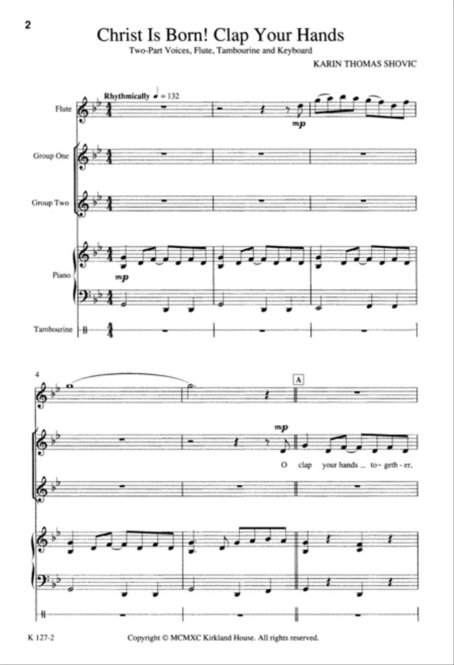 Christ Is Born, Clap Your Hands (Digital Download) 2-Part scores gallery preview page 2