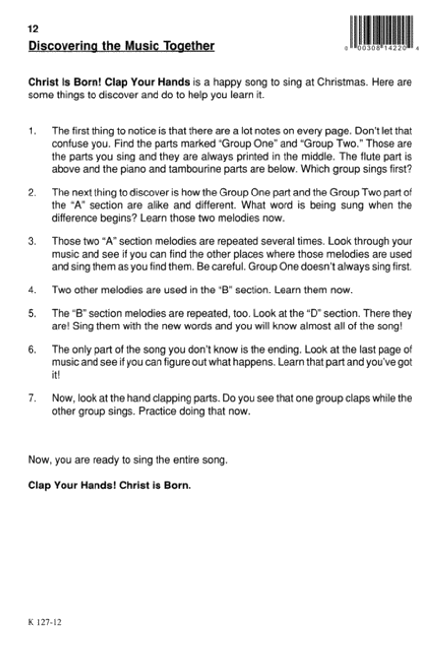 Christ Is Born, Clap Your Hands (Digital Download) 2-Part scores gallery preview page 12