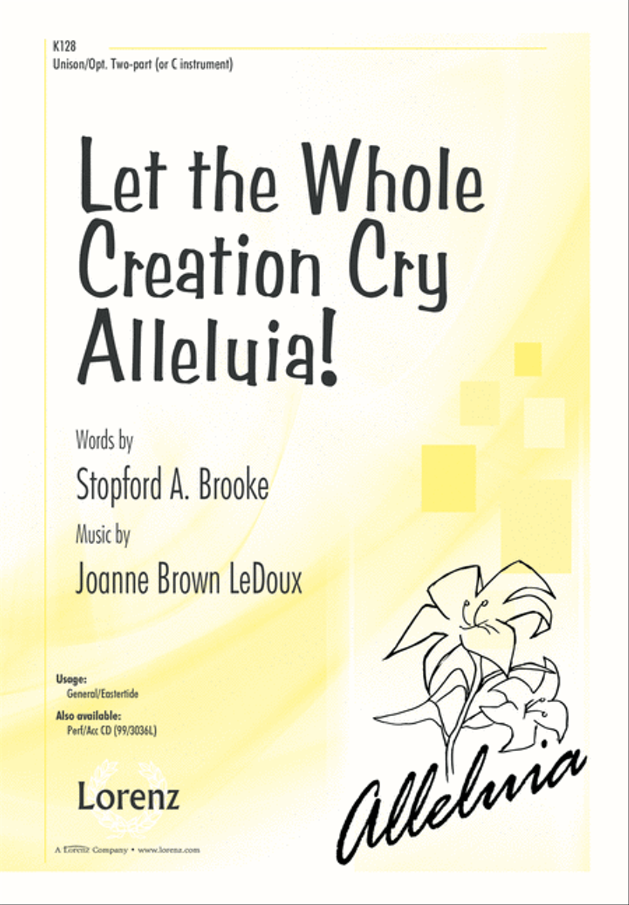 Let the Whole Creation Cry Alleluia! (Digital Download) Unison Choir scores gallery preview page 1