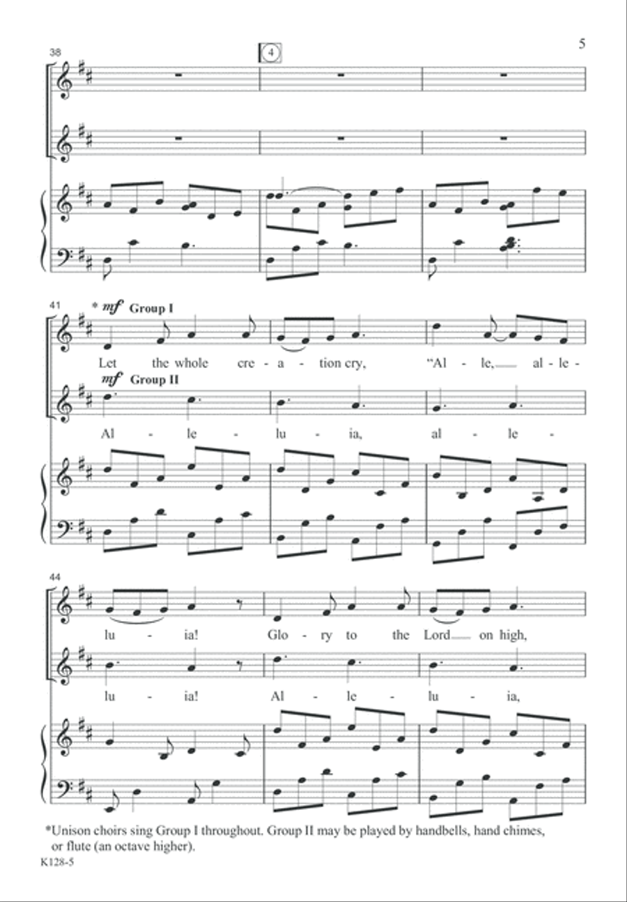 Let the Whole Creation Cry Alleluia! (Digital Download) Unison Choir scores gallery preview page 5