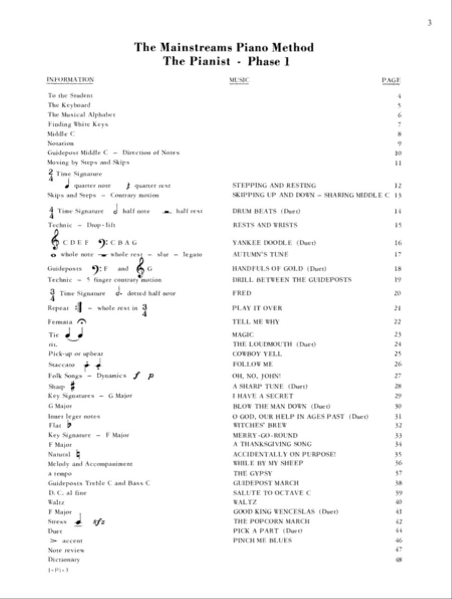 Mainstreams - The Pianist 1 (Digital Download) Piano Method scores gallery preview page 3