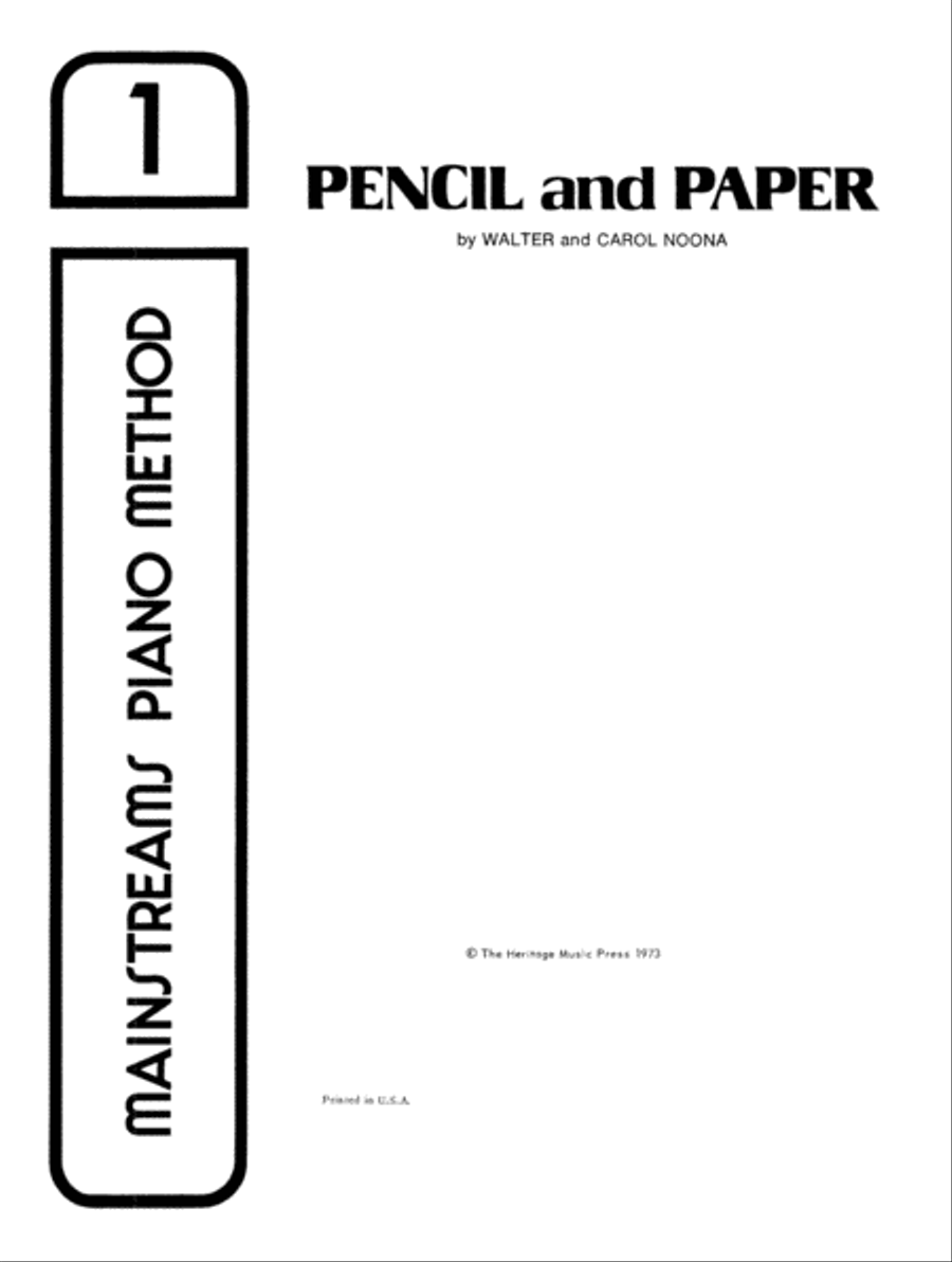 Mainstreams - Pencil and Paper 1 (Digital Download) Piano Method scores gallery preview page 1