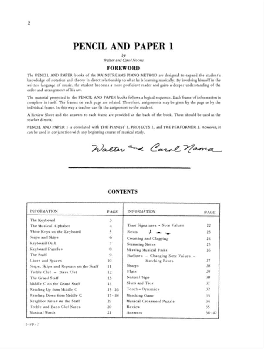 Mainstreams - Pencil and Paper 1 (Digital Download) Piano Method scores gallery preview page 2