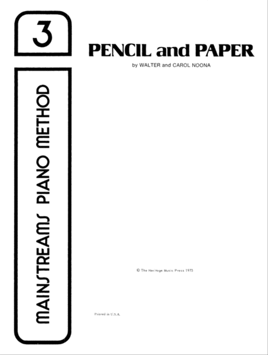 Mainstreams - Pencil and Paper 3 (Digital Download) Piano Method scores gallery preview page 1