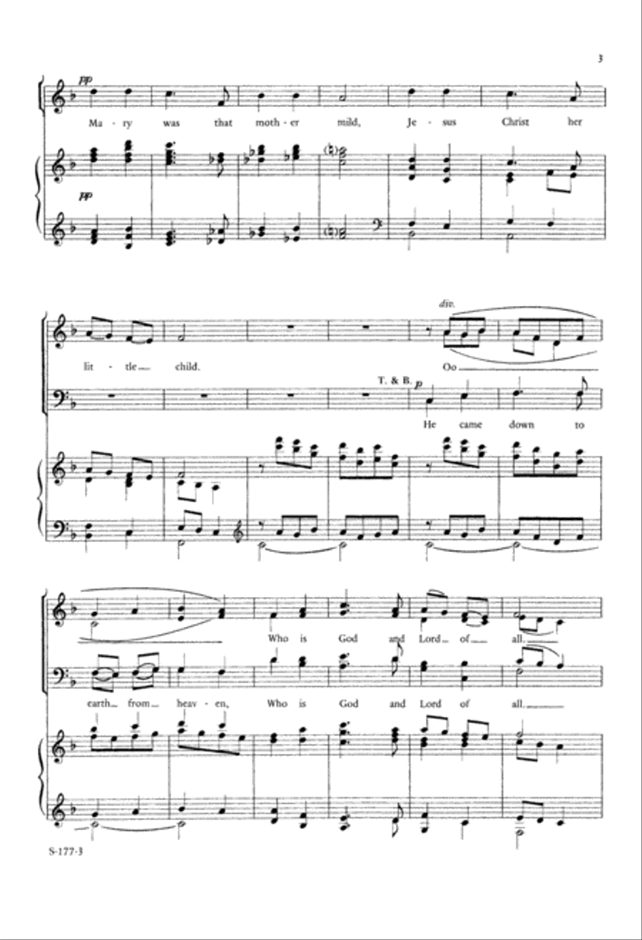 Once in Royal David's City (Digital Download) 4-Part scores gallery preview page 3