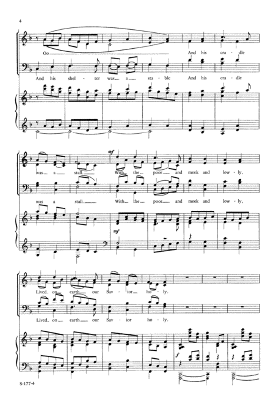 Once in Royal David's City (Digital Download) 4-Part scores gallery preview page 4