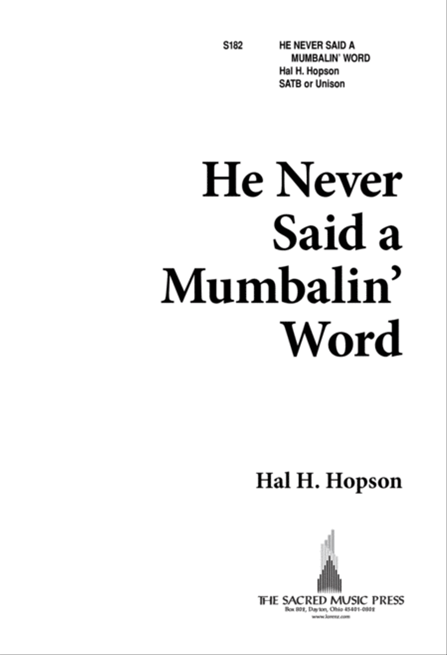 He Never Said a Mumbalin' Word (Digital Download) 4-Part scores gallery preview page 1