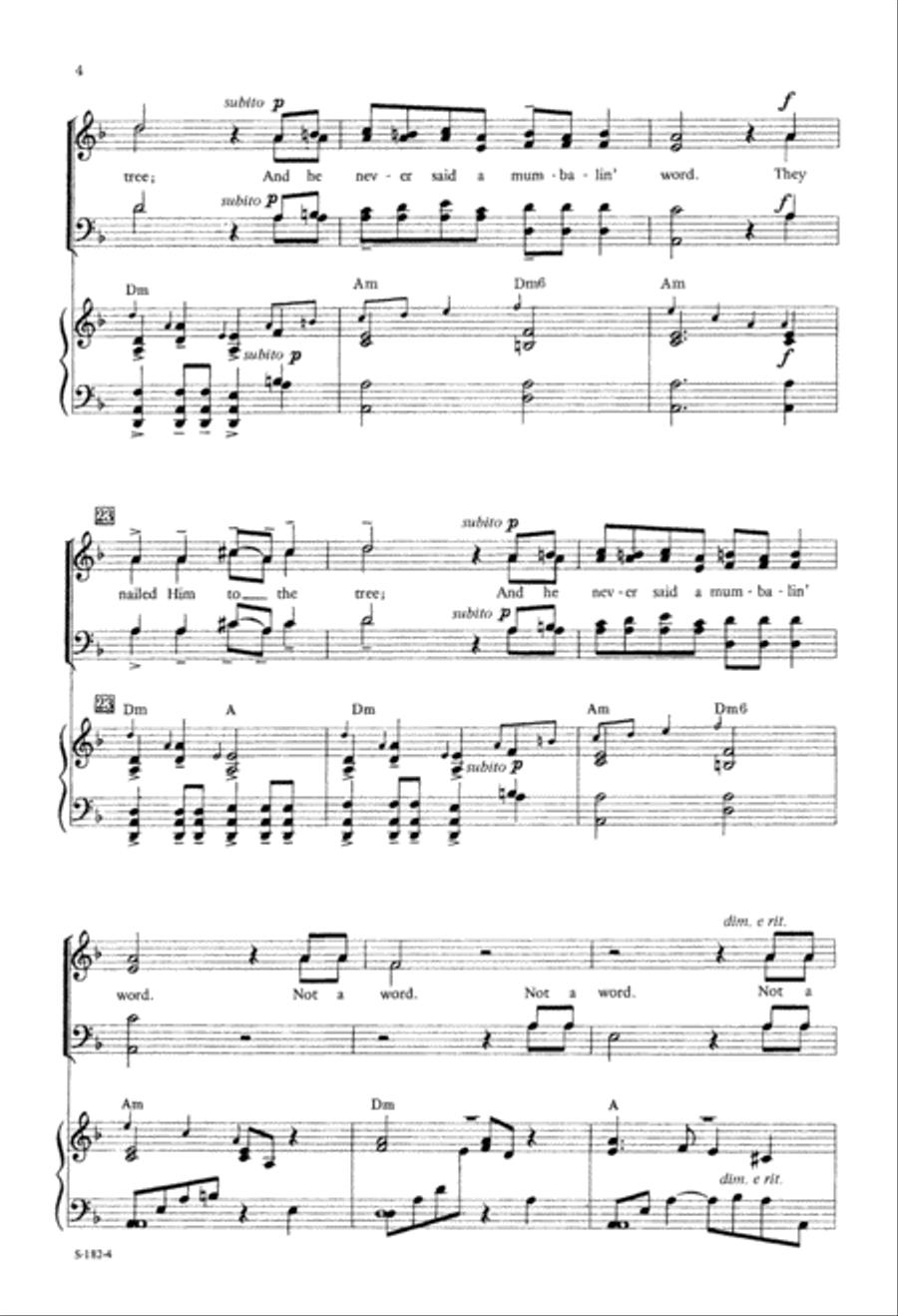 He Never Said a Mumbalin' Word (Digital Download) 4-Part scores gallery preview page 4