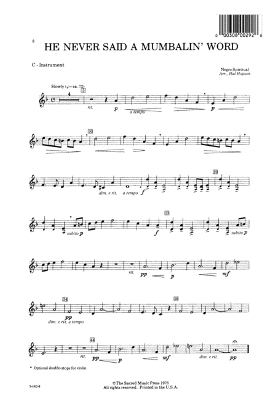 He Never Said a Mumbalin' Word (Digital Download) 4-Part scores gallery preview page 8
