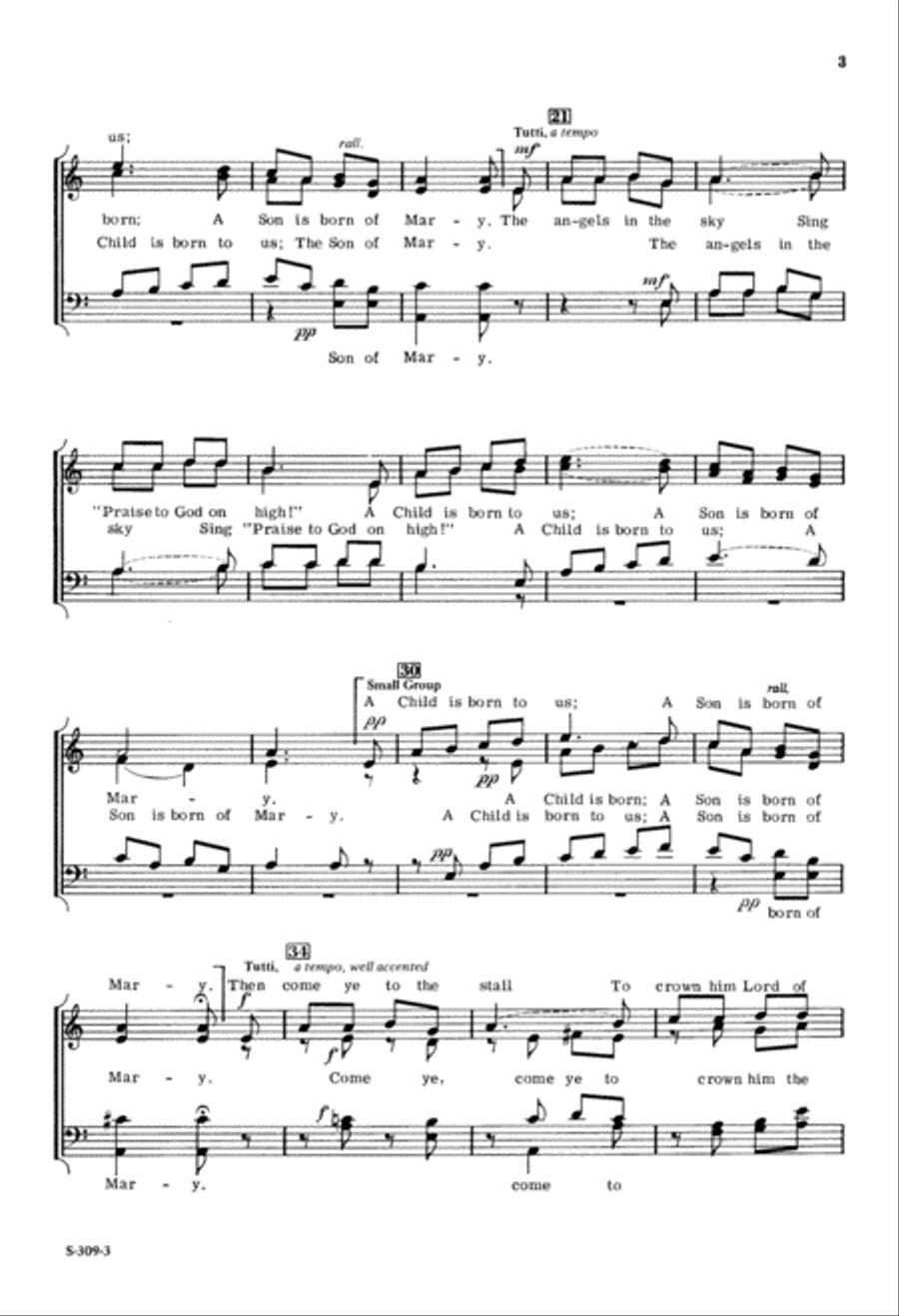 Carol of the Nativity (Digital Download) 4-Part scores gallery preview page 3