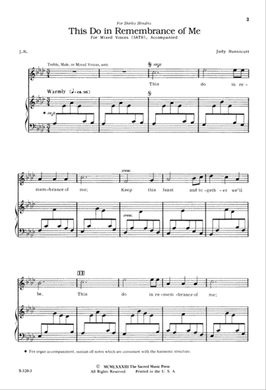 This Do in Remembrance of Me (Digital Download) 4-Part scores gallery preview page 3