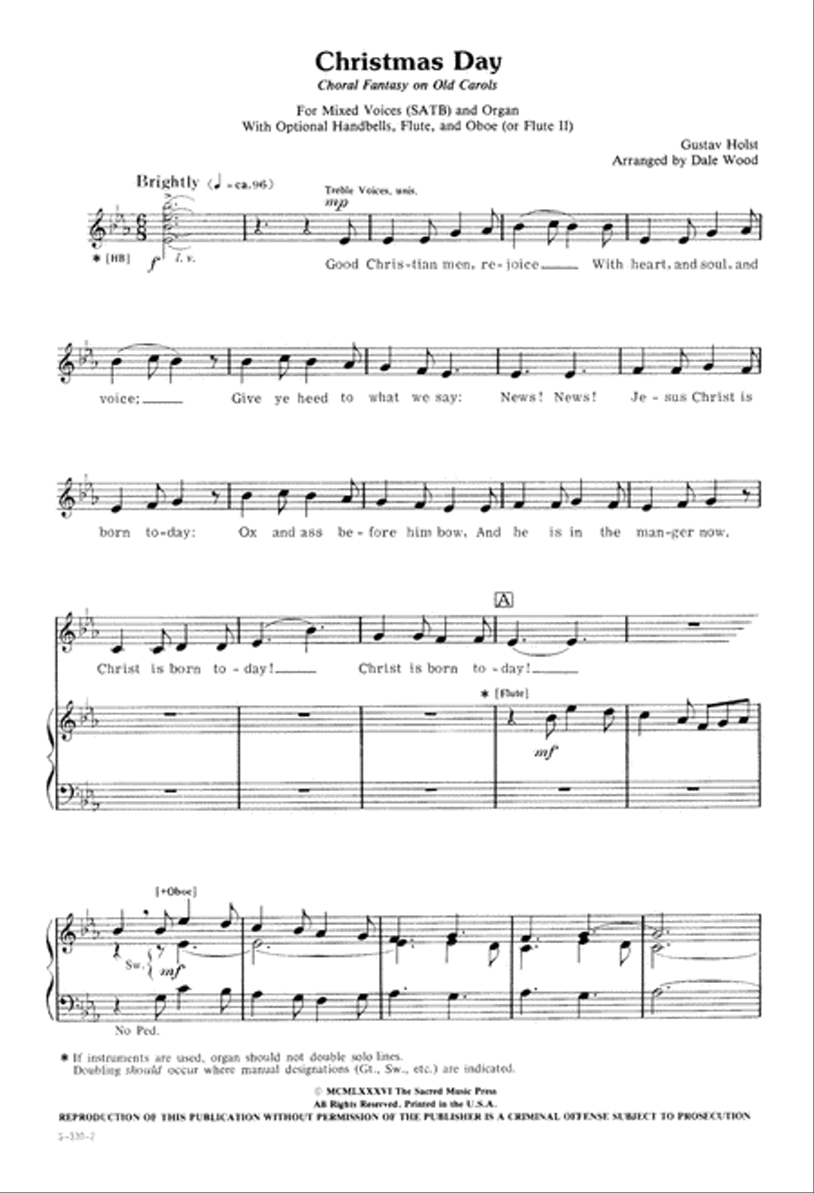 Christmas Day (Digital Download) 4-Part scores gallery preview page 2