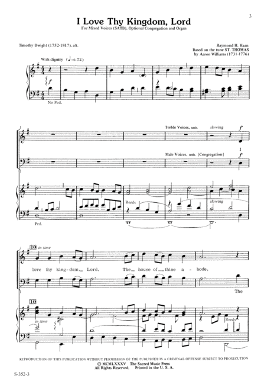 I Love Thy Kingdom, Lord (Digital Download) 4-Part scores gallery preview page 3