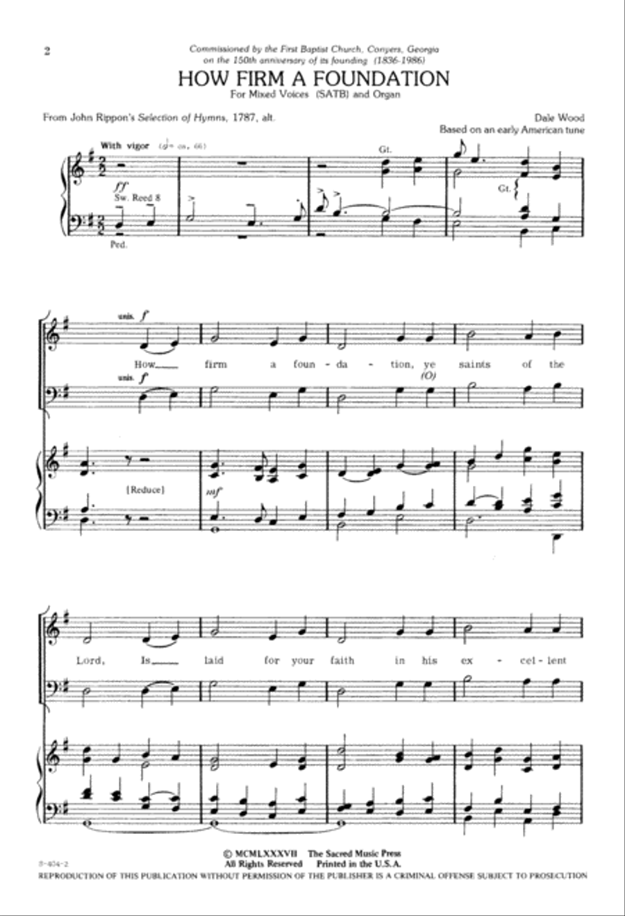 How Firm a Foundation (Digital Download) 4-Part scores gallery preview page 2