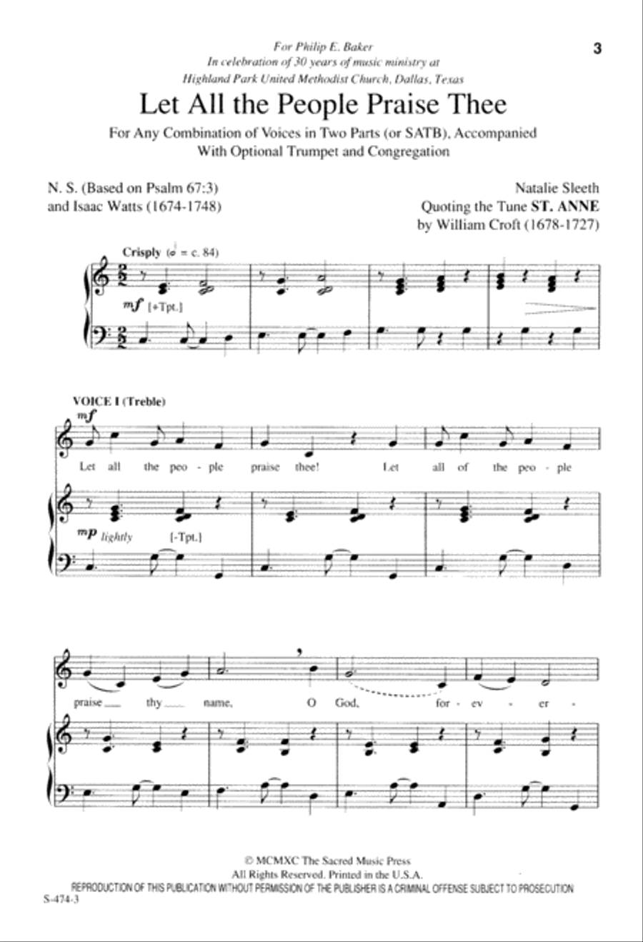 Let All the People Praise Thee (Digital Download) 4-Part scores gallery preview page 3