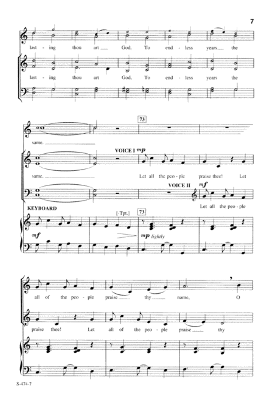 Let All the People Praise Thee (Digital Download) 4-Part scores gallery preview page 7