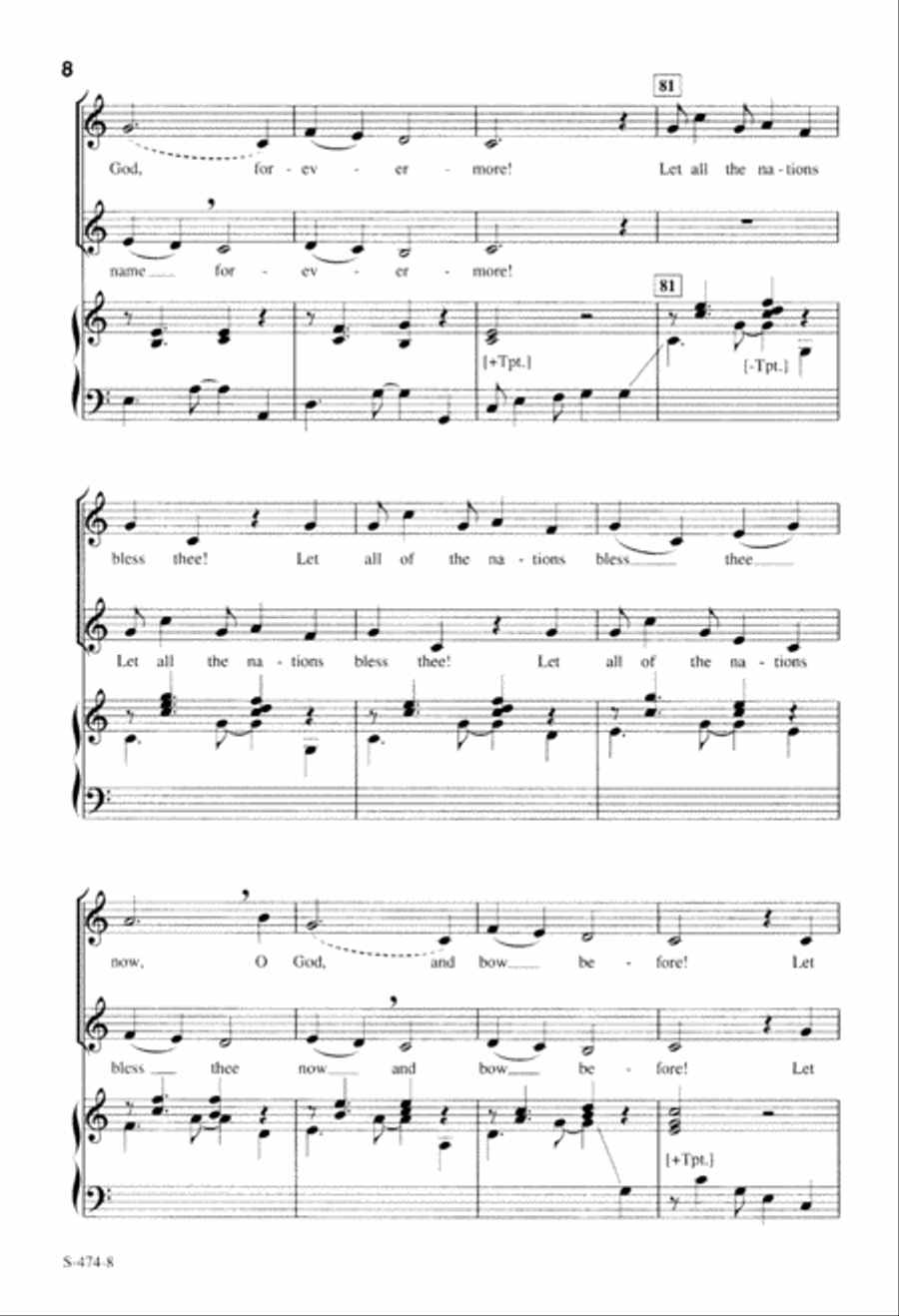 Let All the People Praise Thee (Digital Download) 4-Part scores gallery preview page 8