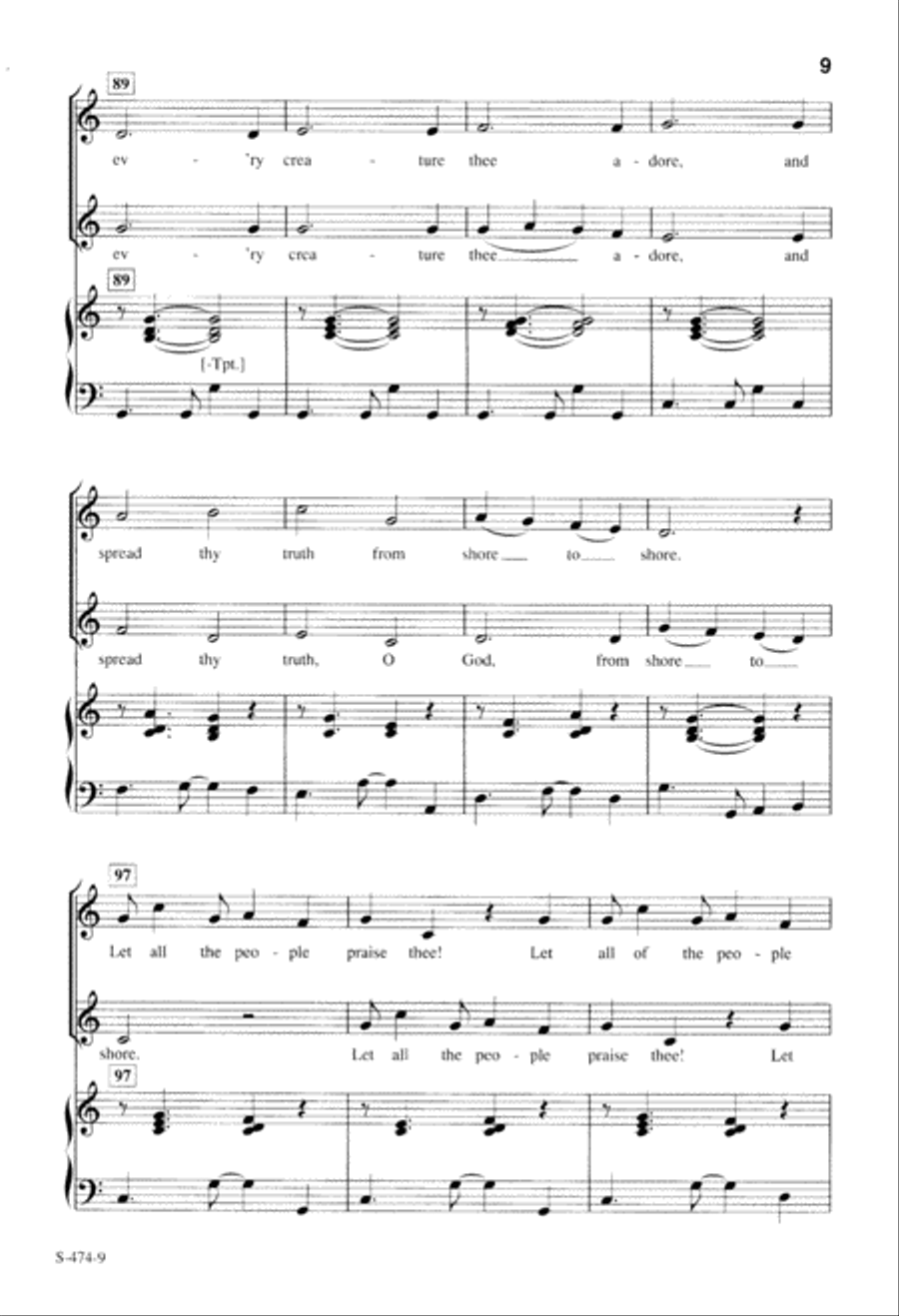 Let All the People Praise Thee (Digital Download) 4-Part scores gallery preview page 9