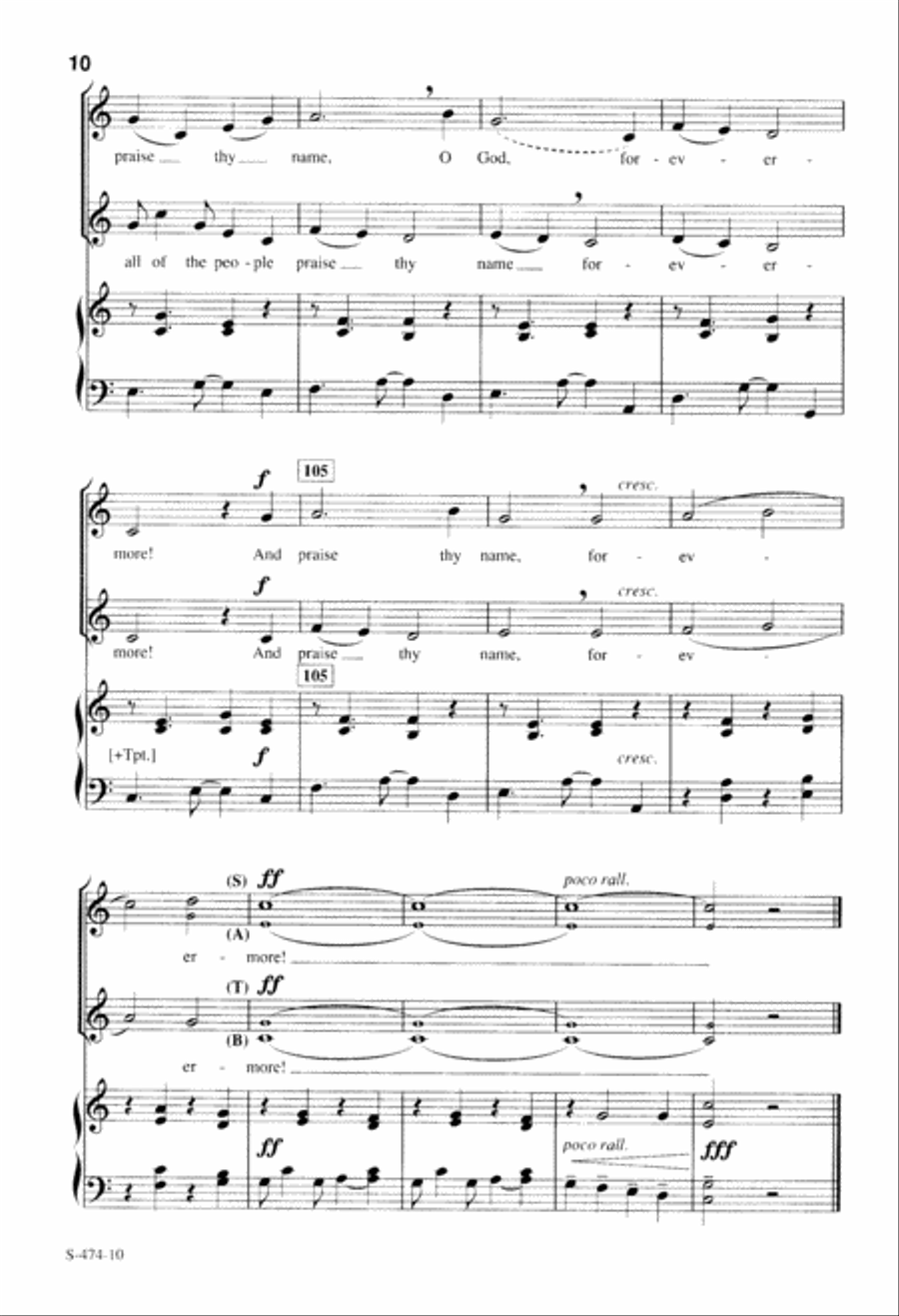 Let All the People Praise Thee (Digital Download) 4-Part scores gallery preview page 10