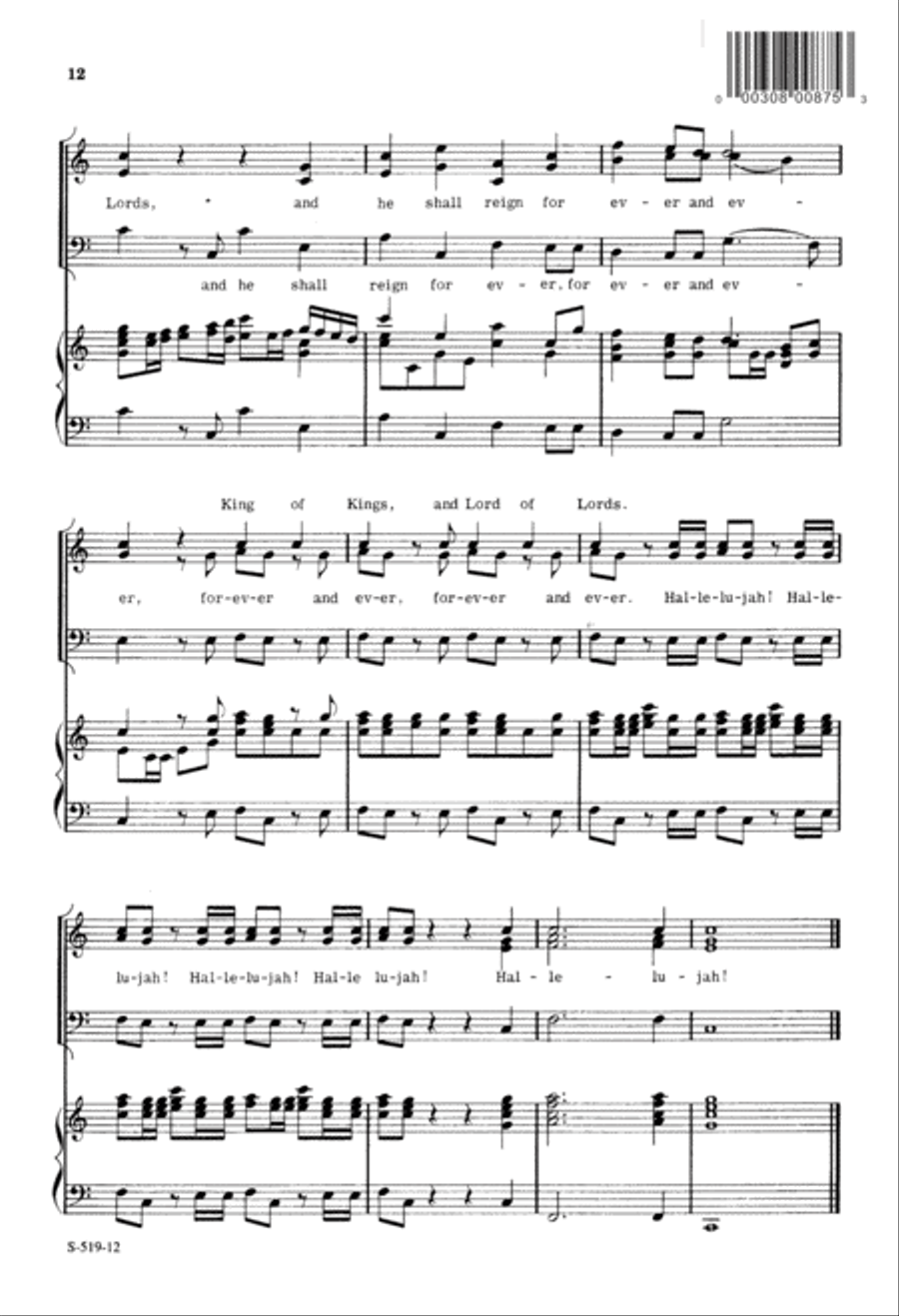 Hallelujah Chorus from Messiah (Digital Download) 3-Part scores gallery preview page 12