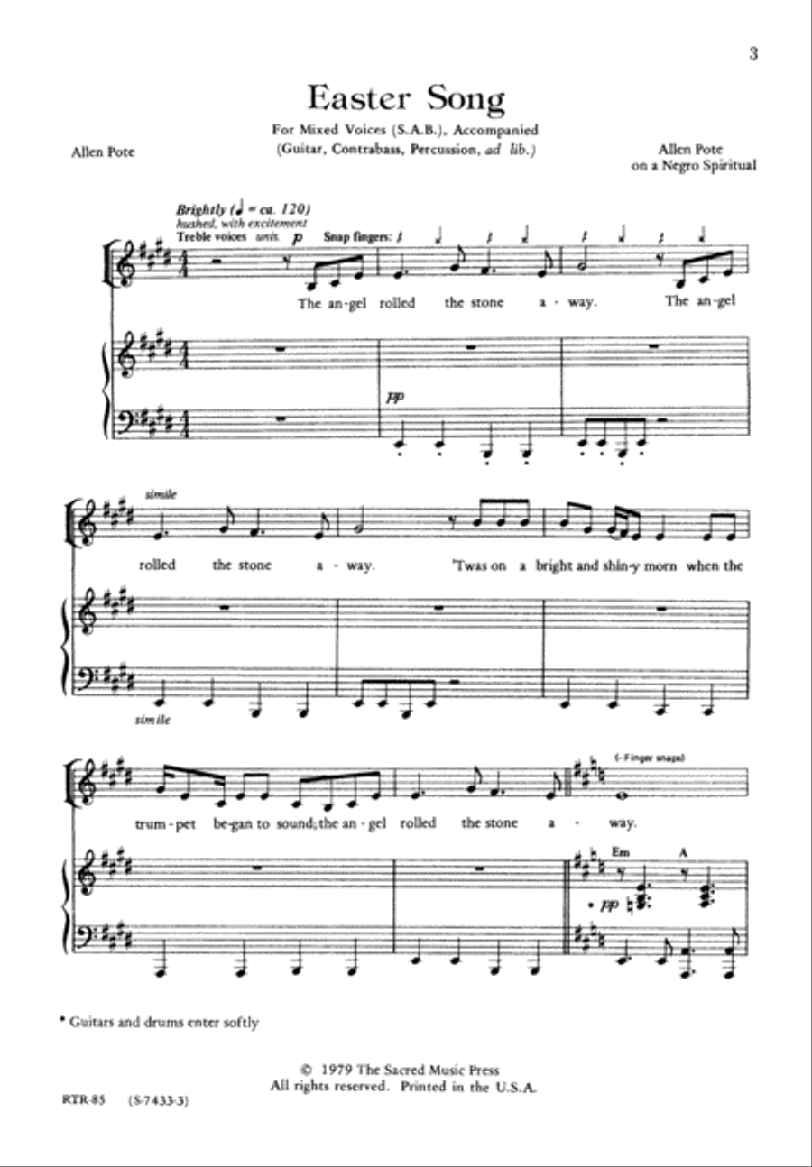Easter Song (Digital Download) 3-Part scores gallery preview page 3