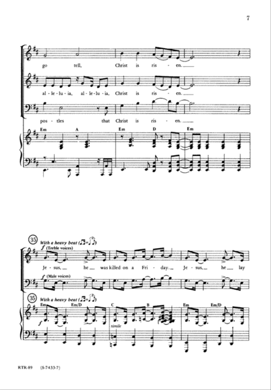 Easter Song (Digital Download) 3-Part scores gallery preview page 7
