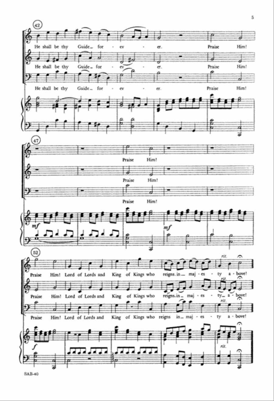 Praise Him (Digital Download) 3-Part scores gallery preview page 5