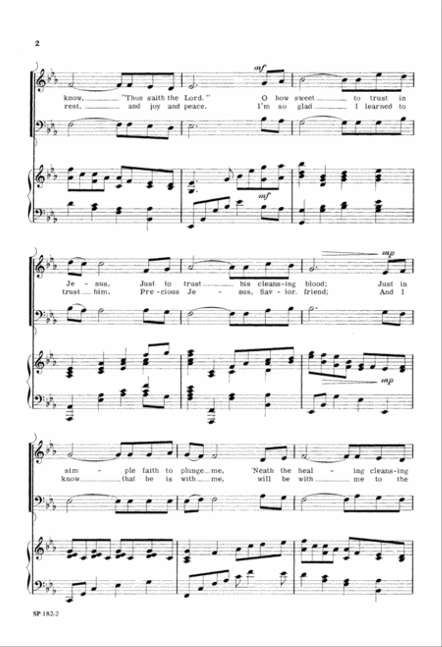 'Tis so Sweet to Trust in Jesus (Digital Download) 2-Part scores gallery preview page 2
