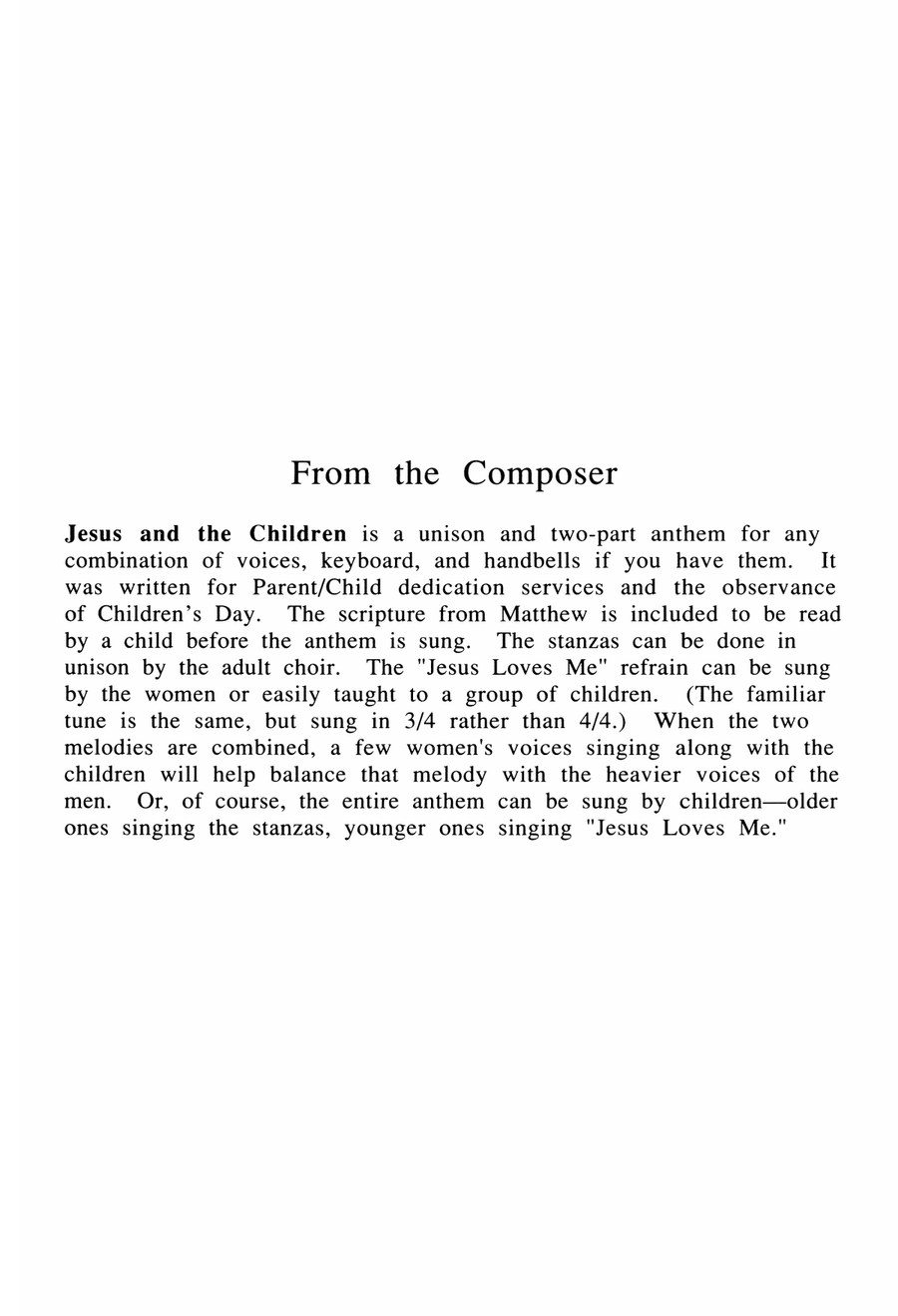 Jesus and the Children (Digital Download) Unison Choir - Digital Sheet Music page 2