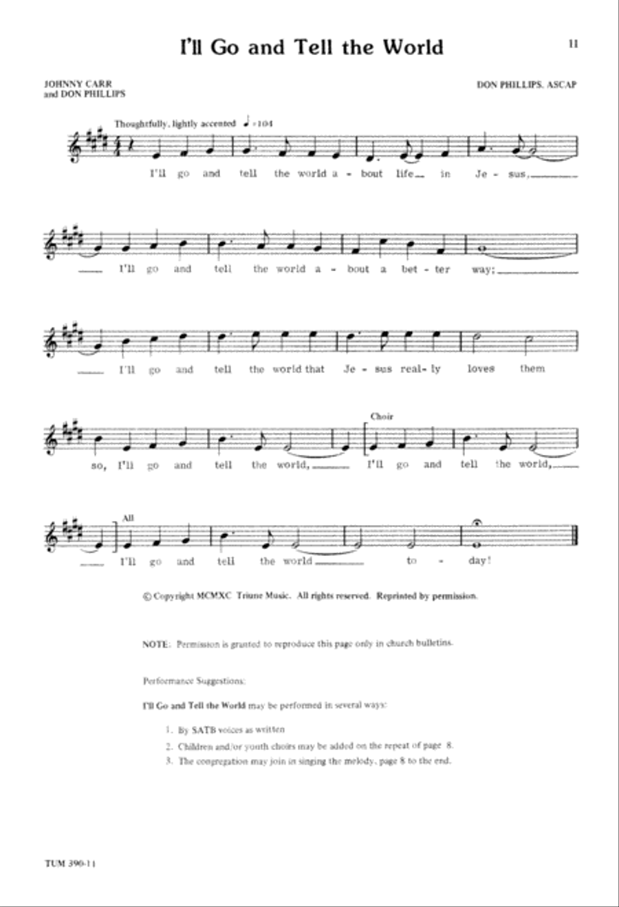 I'll Go and Tell the World (Digital Download) 4-Part scores gallery preview page 11