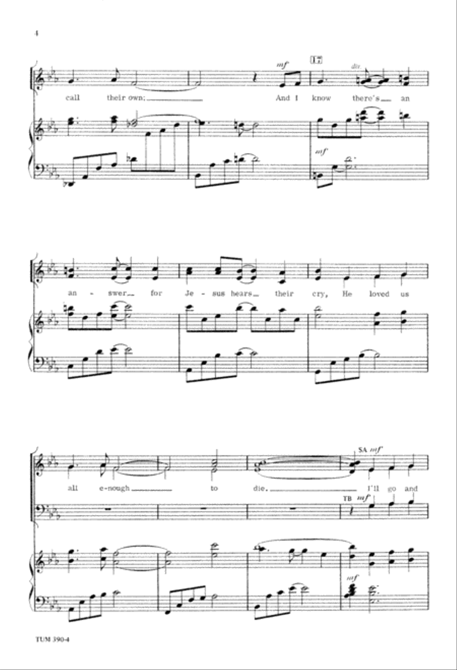 I'll Go and Tell the World (Digital Download) 4-Part scores gallery preview page 4