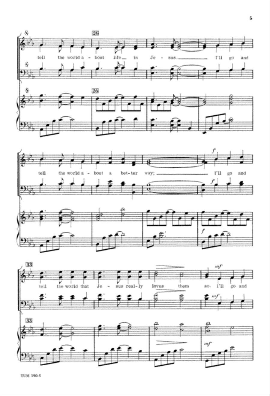 I'll Go and Tell the World (Digital Download) 4-Part scores gallery preview page 5