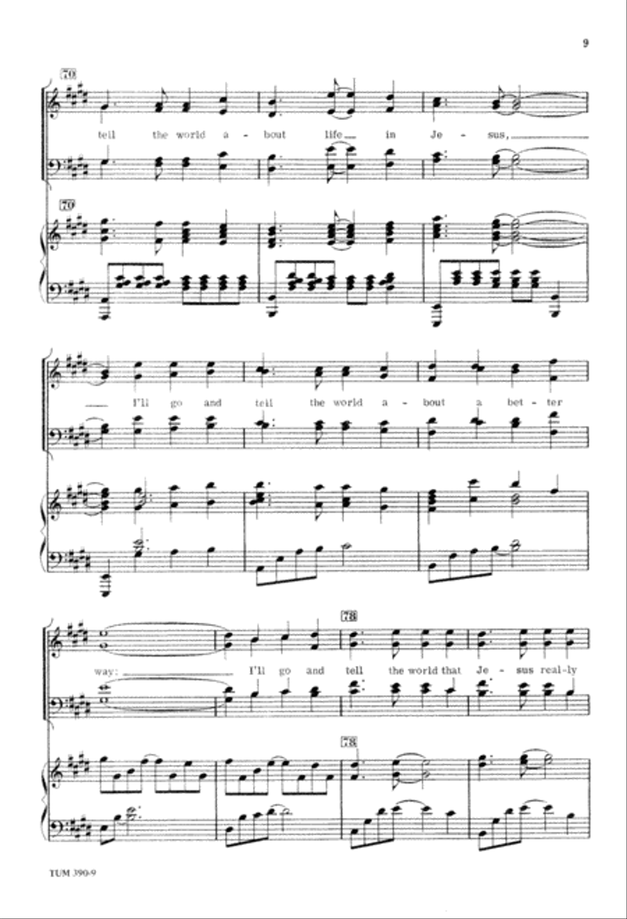I'll Go and Tell the World (Digital Download) 4-Part scores gallery preview page 9