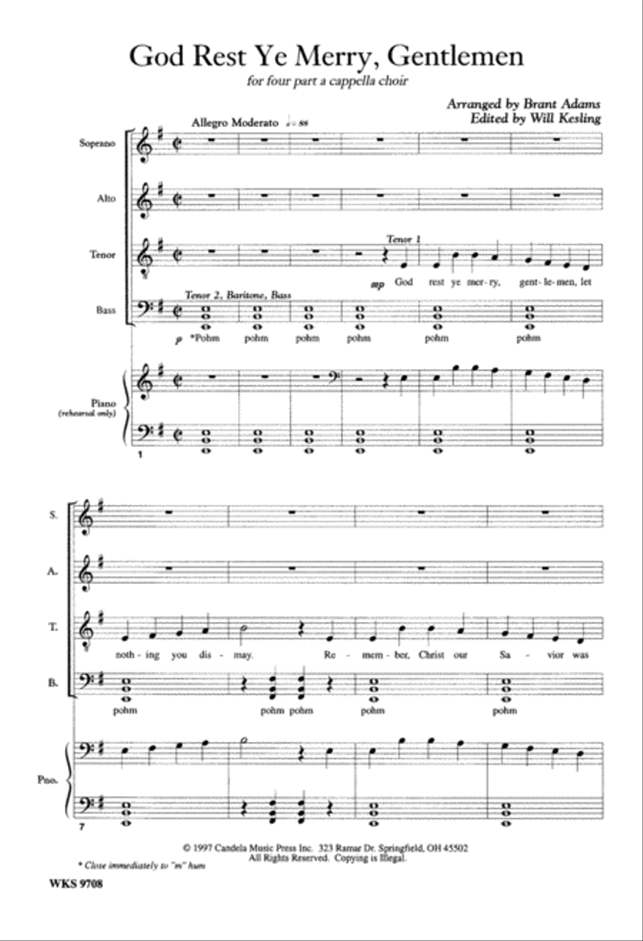 God Rest Ye Merry, Gentlemen (Digital Download) 4-Part scores gallery preview page 2