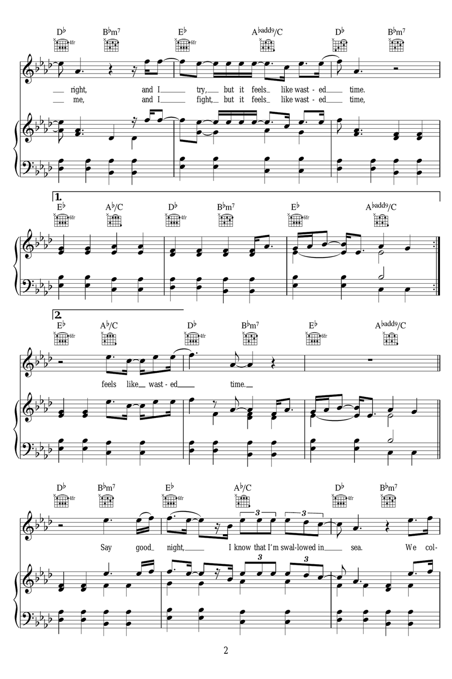 Particles (featuring Nanna Bryndis Hilmarsdottir) Piano, Vocal scores gallery preview page 2