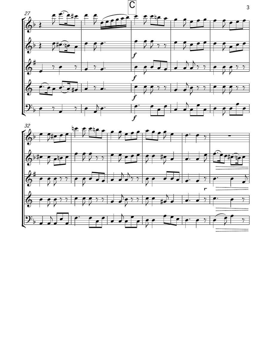 Greensleeves Greensleeves Woodwind Quintet scores gallery preview page 4