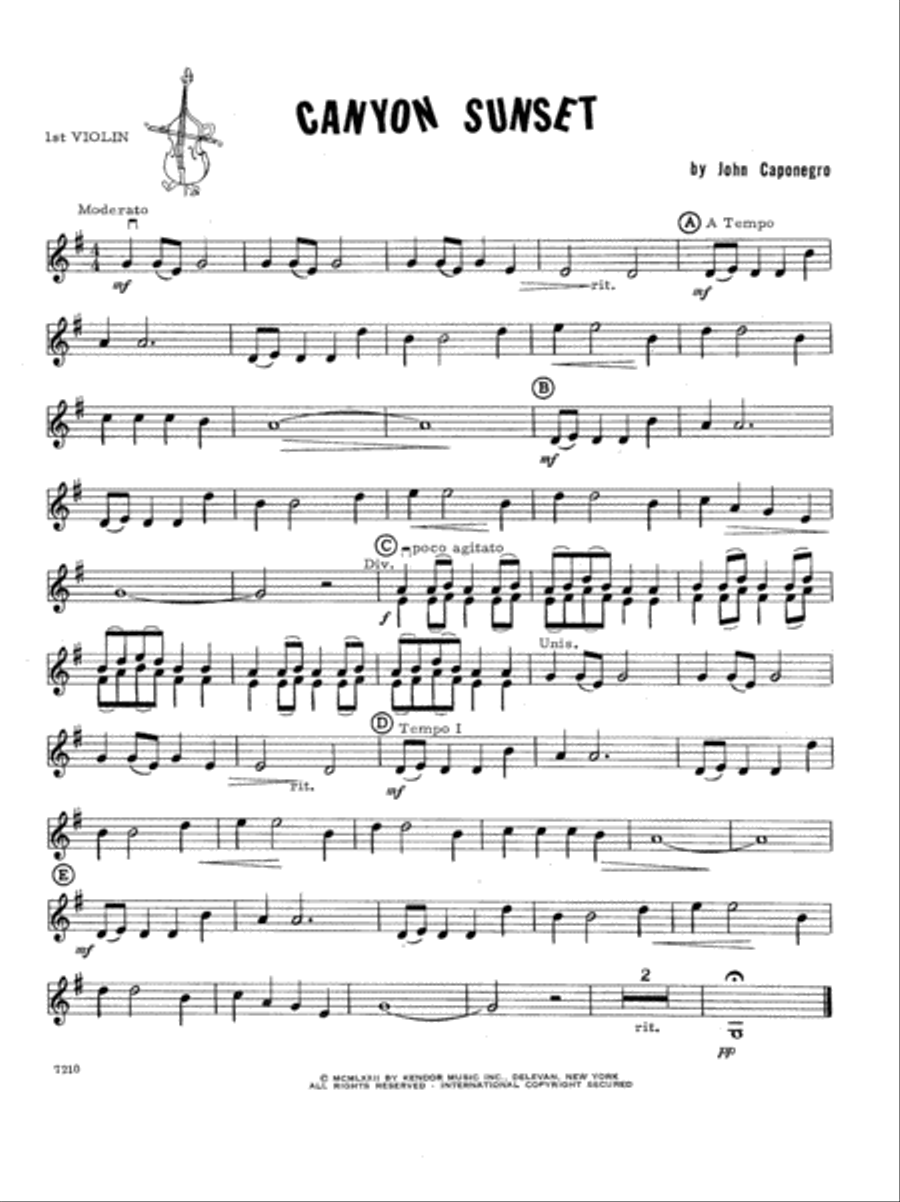 Canyon Sunset - 1st Violin Violin scores gallery preview page 1