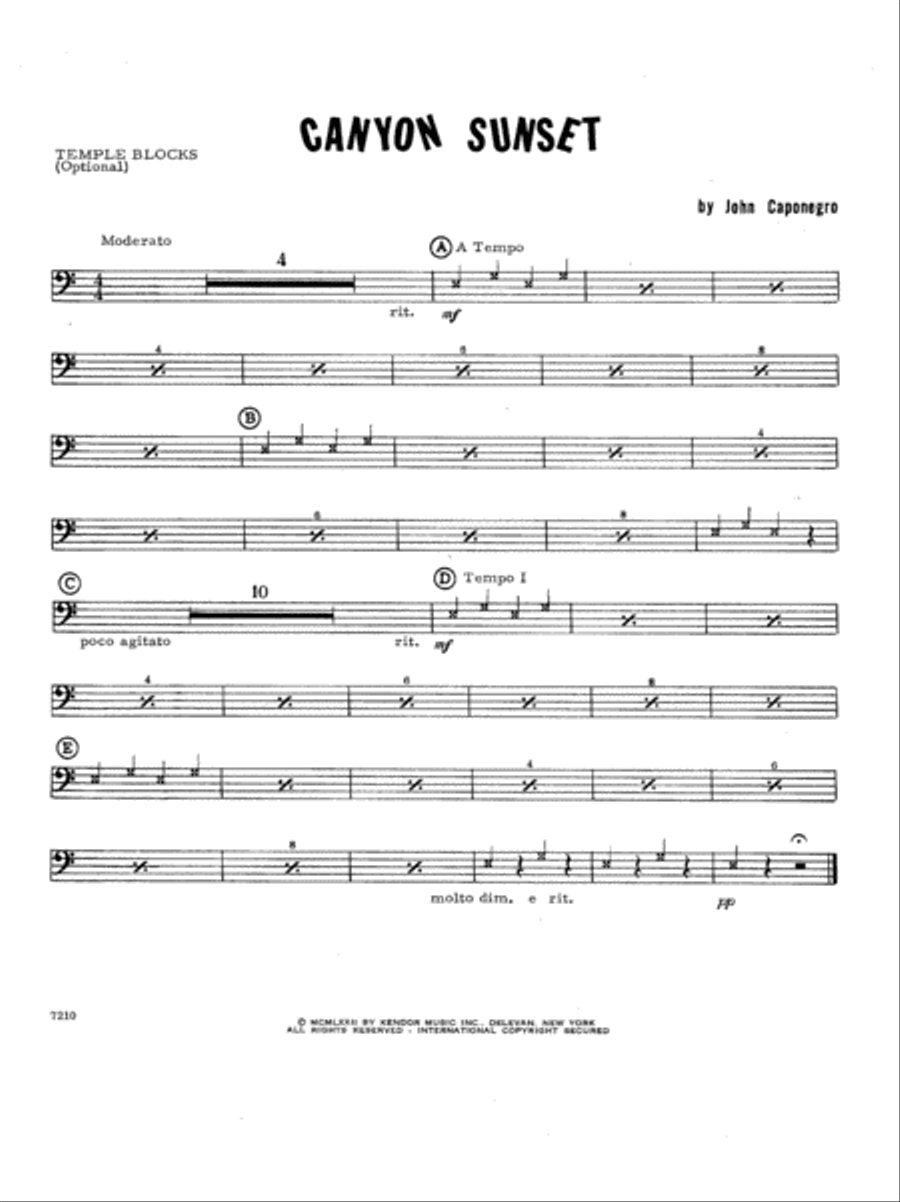 Canyon Sunset - Percussion Percussion scores gallery preview page 1