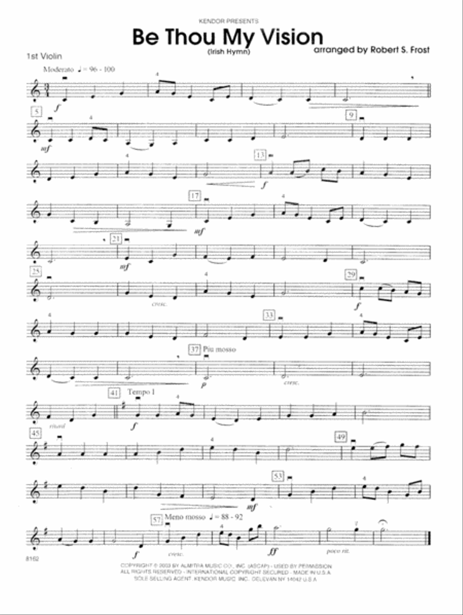 Be Thou My Vision (Irish Hymn) - 1st Violin Violin scores gallery preview page 1