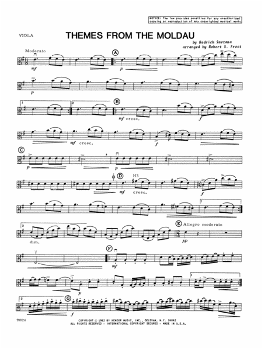 Themes From The Moldau - Viola Viola scores gallery preview page 1