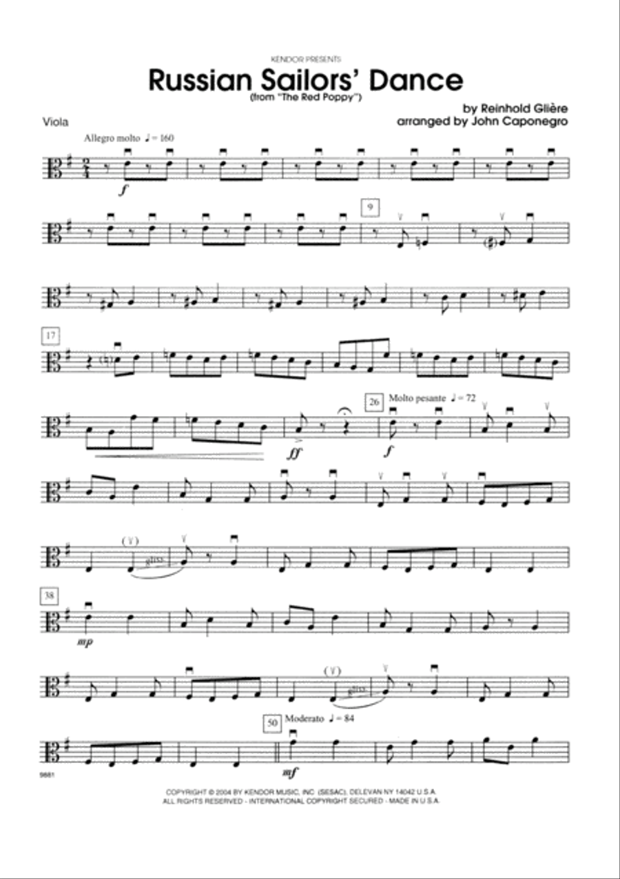 Russian Sailor's Dance (from The Red Poppy) - Viola Viola scores gallery preview page 1