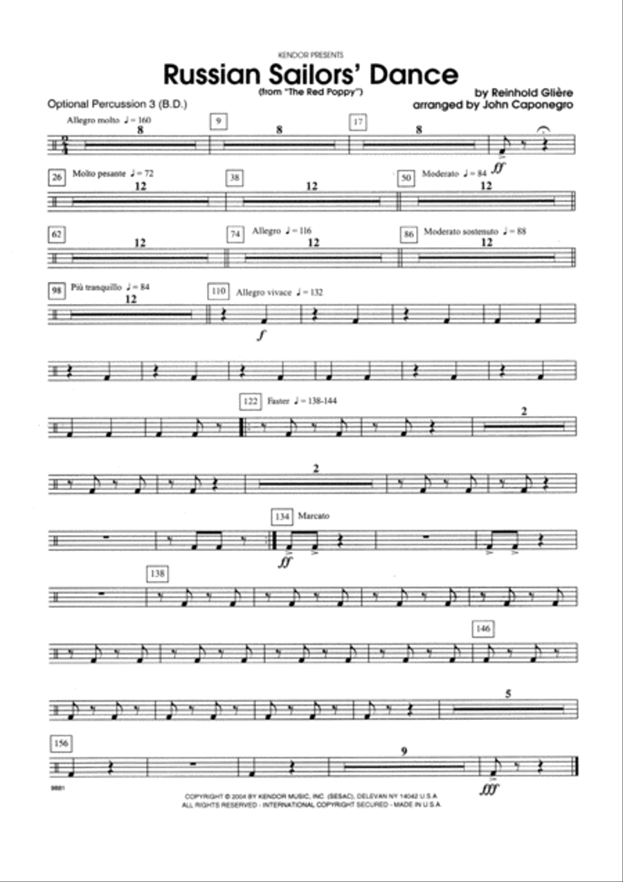 Russian Sailor's Dance (from The Red Poppy) - Aux. Perc. 1 School and Community scores gallery preview page 1