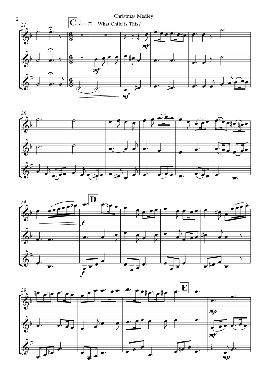 Christmas Medley Christmas Medley Woodwind Trio scores gallery preview page 3